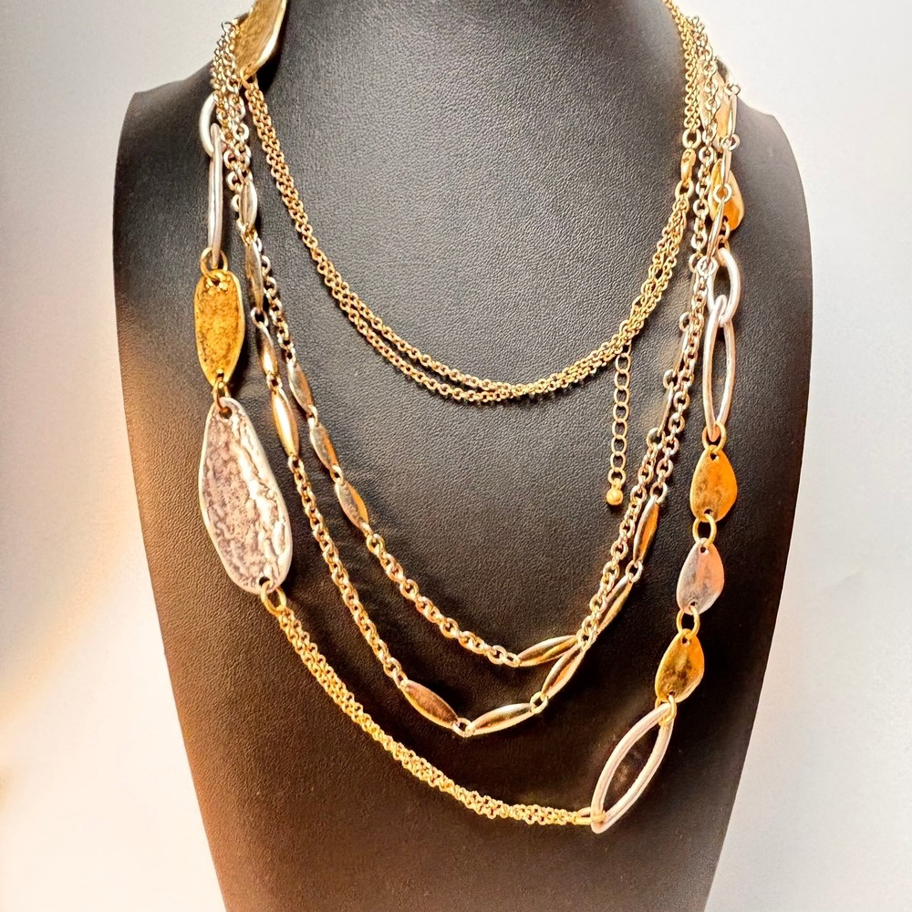 2000s Banana Republic Necklace and Mixed Metal Boho Statement Necklace